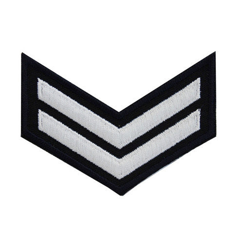 NLCC - E-2 (2 Stripes) NLCC Cadet Rating Badge Male (White on Black)