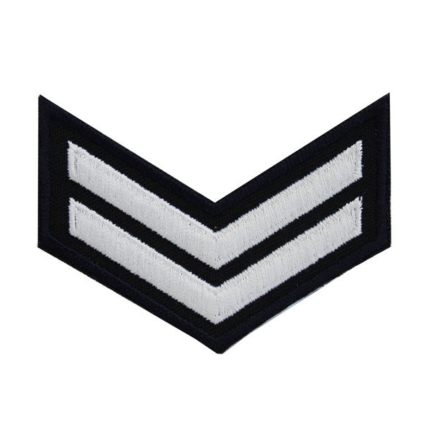 NLCC - E-2 (2 Stripes) NLCC Cadet Rating Badge Female (White on Black)