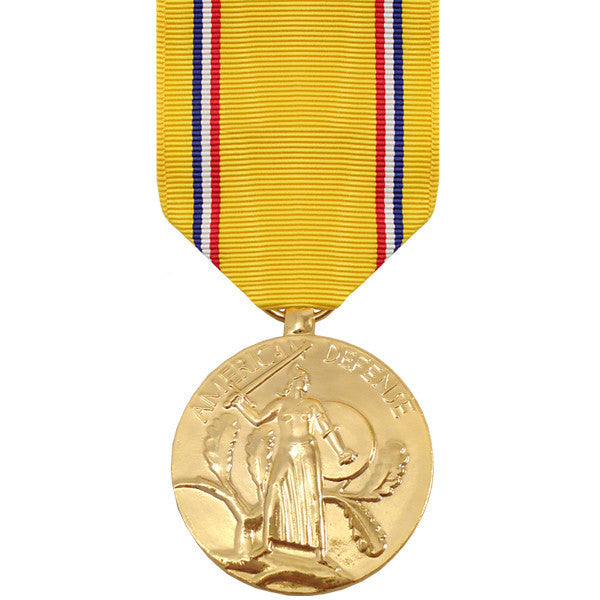 Full Size Medal: American Defense Service - 24k Gold Plated