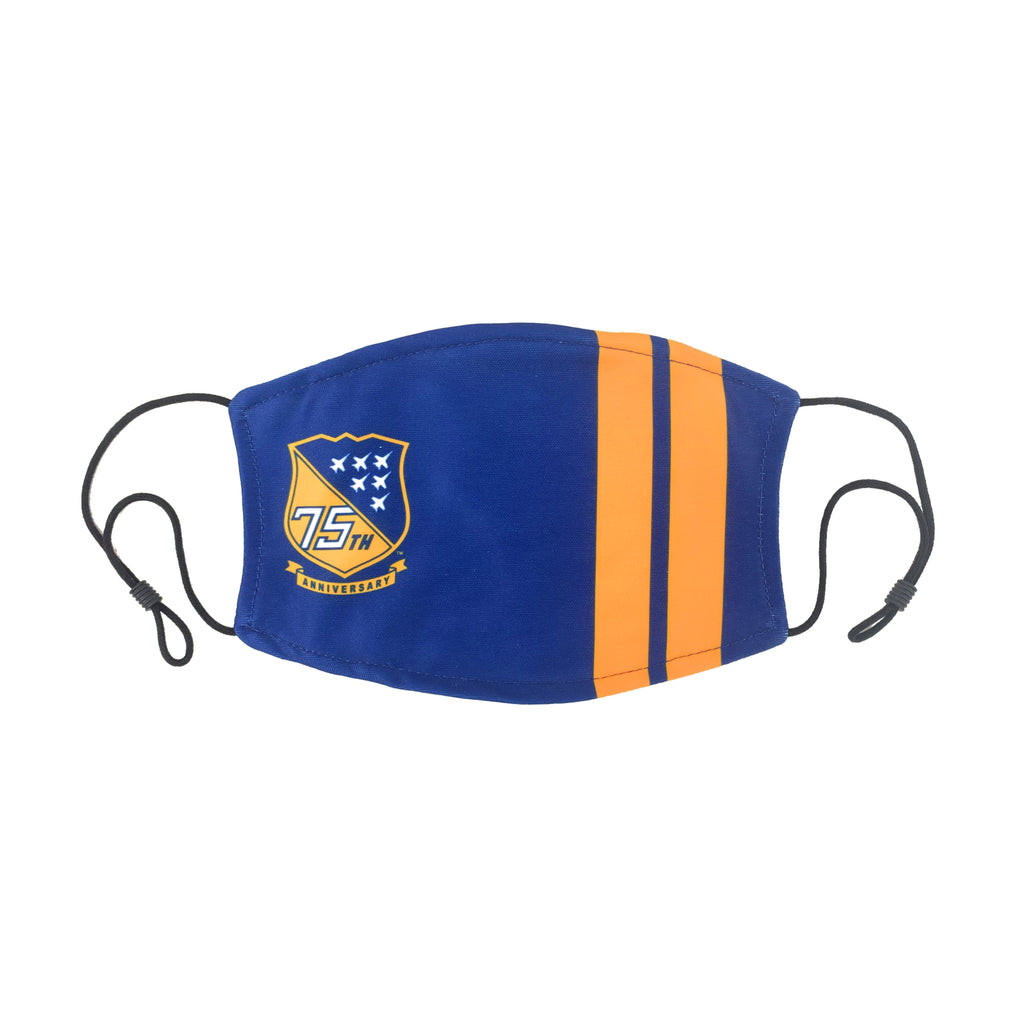 Blue Angels 75th Anniversary Cloth Face Mask: Washable with adjustable Ear Loops