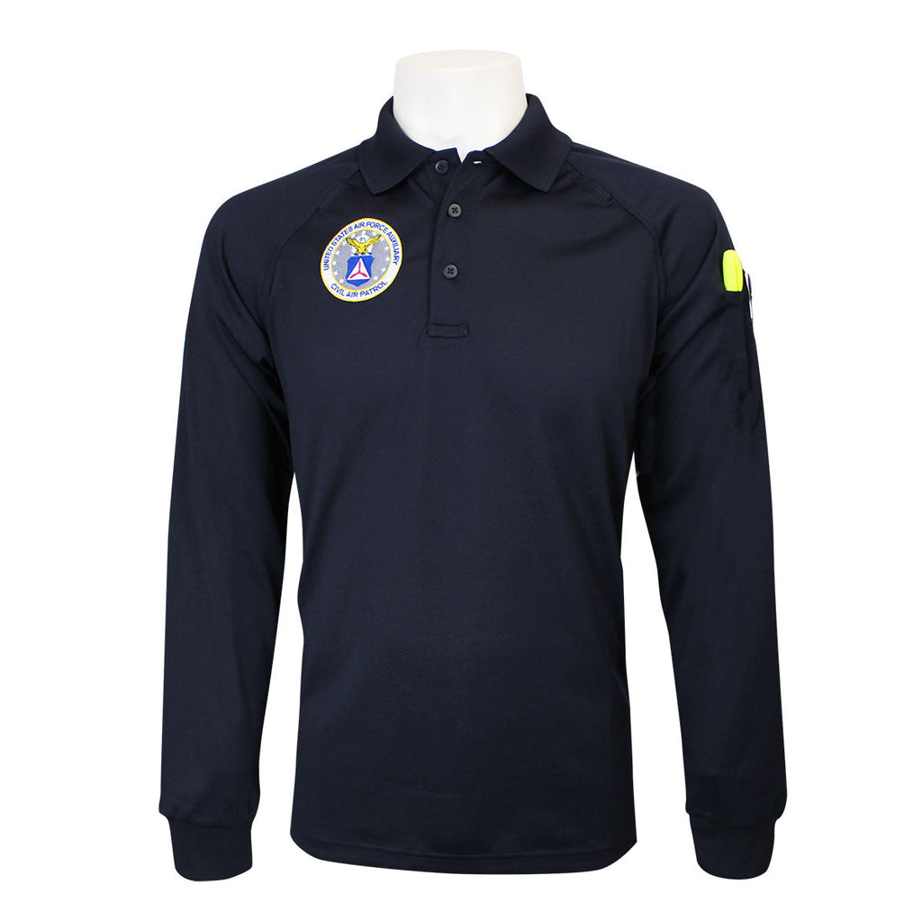 Civil Air Patrol Uniform: Tactical Golf Shirt with Seal (Long-Sleeve) - male (NOT PERSONALIZED)  **PLEASE CHECK THE SIZE MEASUREMENTS**