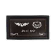 Civil Air Patrol Name Patch: Dual Emblem - brown on black leather