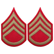 CAP WWII Stripe: Staff Sergeant (Gold on Red)