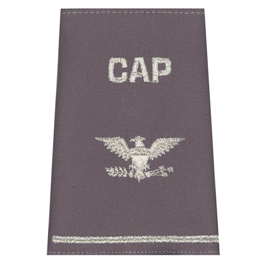Civil Air Patrol Grey Epaulets: Colonel - hook and loop - unisex