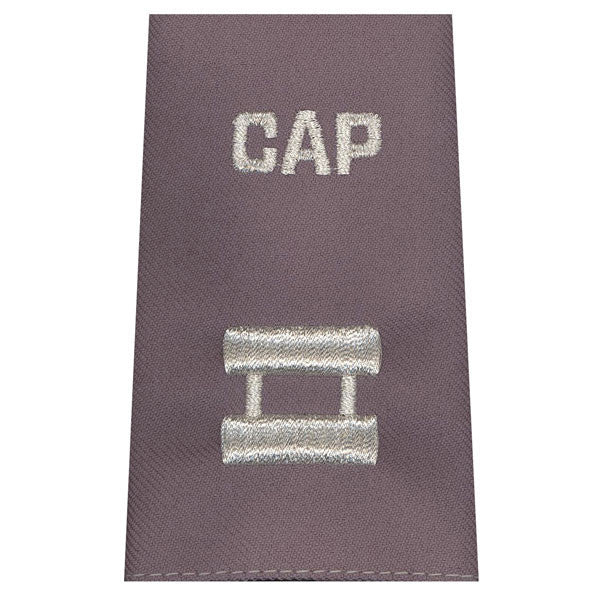 Civil Air Patrol Grey Epaulets: Captain - hook and loop - unisex