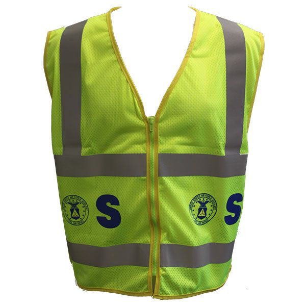 Civil Air Patrol Lime Yellow Reflective Vest for Supervisors - ANSI Class II Approved