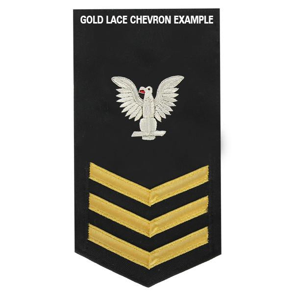 USN E-6 Blue Master at Arms Rating Badge 4. Bullion Embroidery