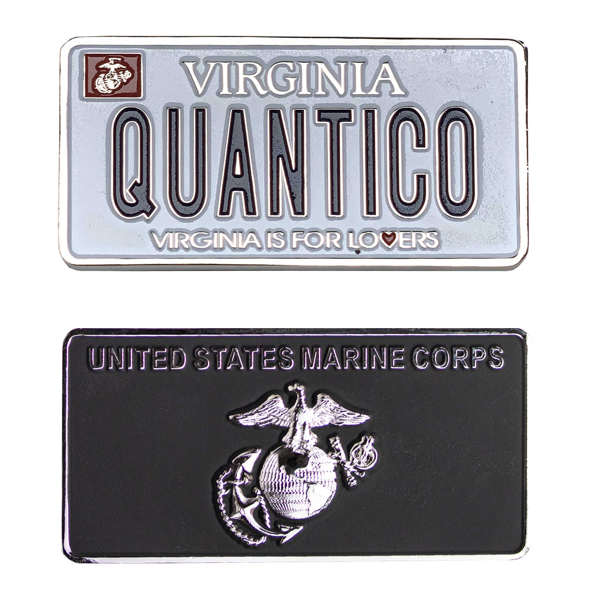 Marine Corps Coin: 1.25" License Plate Quantico