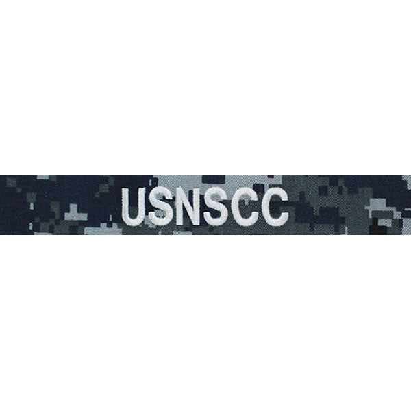 USNSCC Name Tape: Silver Embroidered on Blue Digital -  (USNSCC)