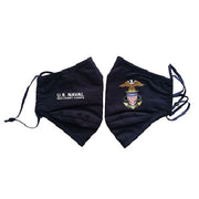 USNSCC Cloth Face Mask Navy Blue Washable with Logo and adjustable Ear Loops