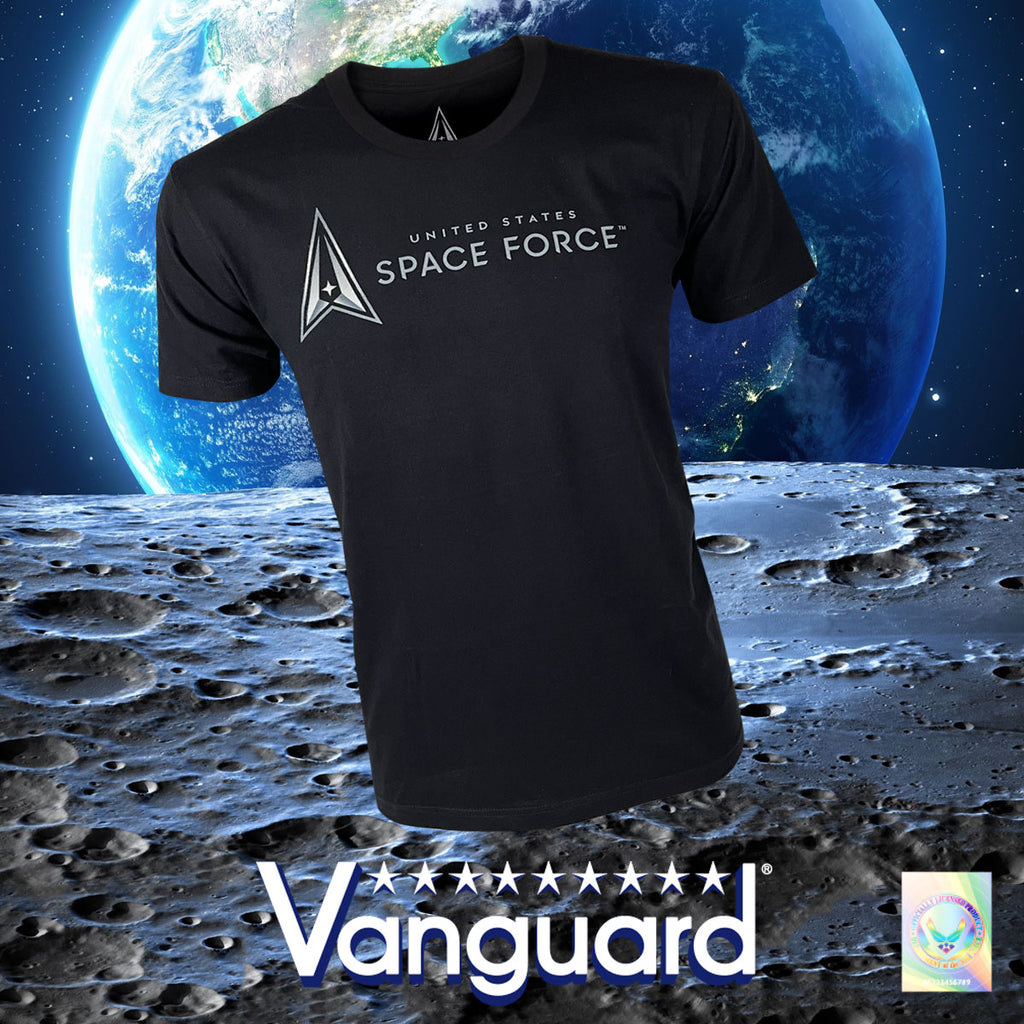 Space Force Leisure T-Shirt: Black with Space Force Logo – Vanguard ...
