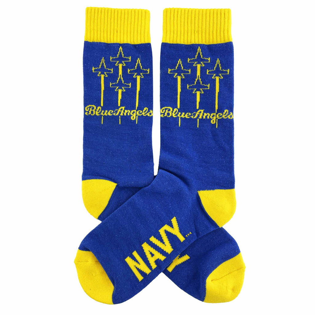 U.S. Navy Blue Angels Custom Woven Crew Socks with Logo