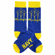 U.S. Navy Blue Angels Custom Woven Youth size Crew Socks with Logo