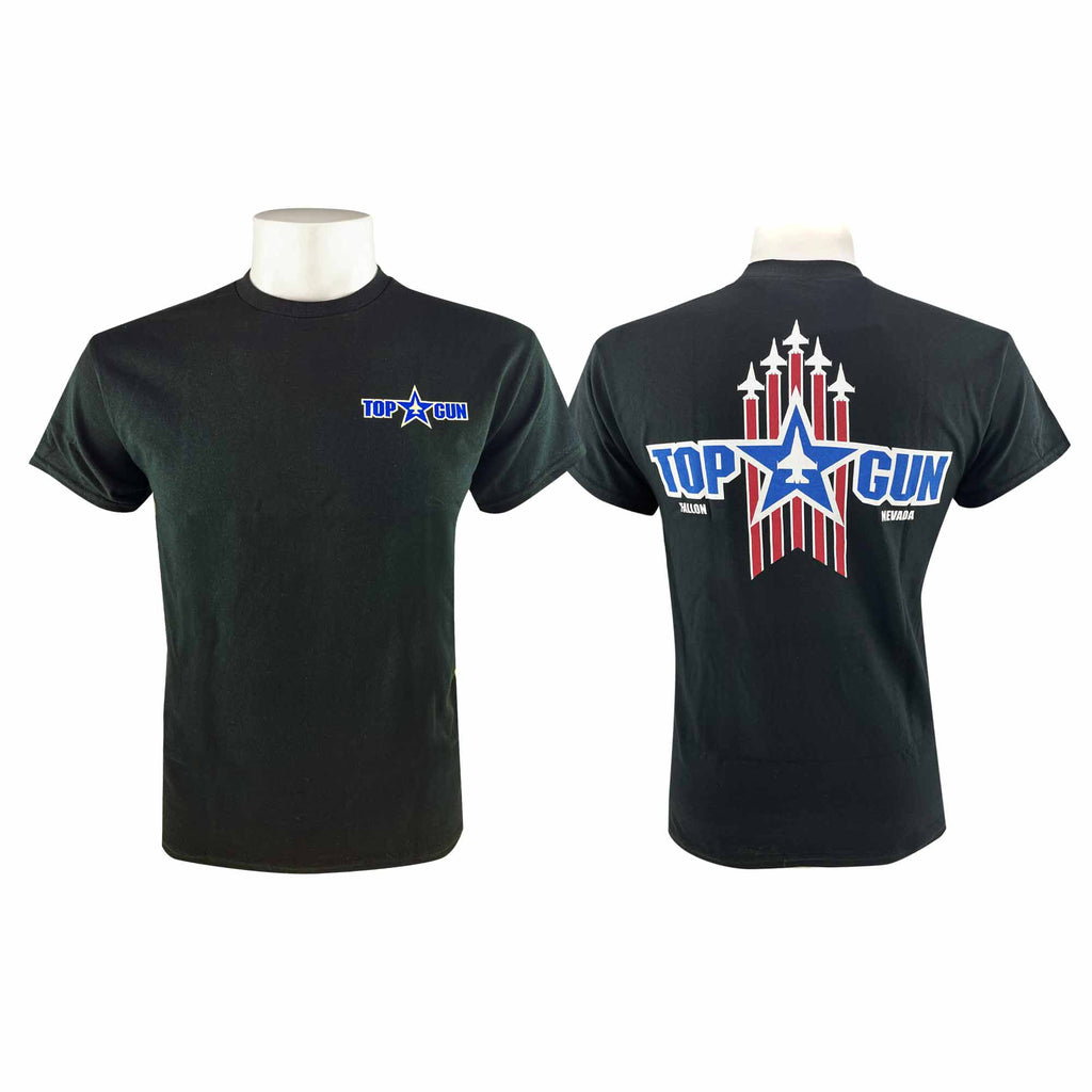Top Gun T-Shirt Red/White Back Logo - Black Tee