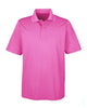 Male Pink Performance Polo Shirt Embroidered with Royal Blue Young Marines Swoosh