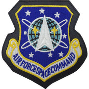 Air Force Patch: Air Force Space Command - leather with hook closure