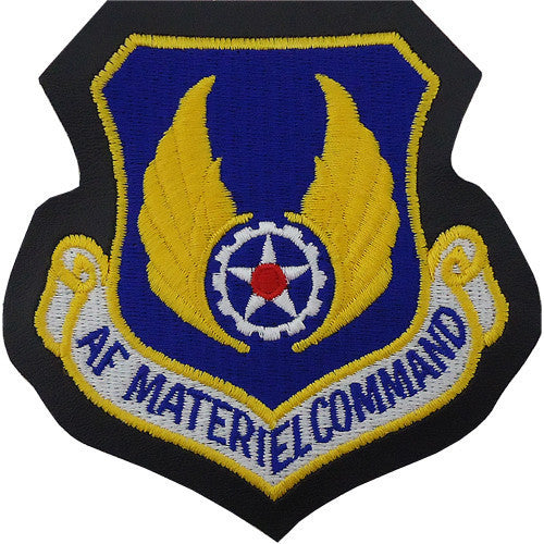 Air Force Patch: Air Force Materiel Command - leather with hook closure