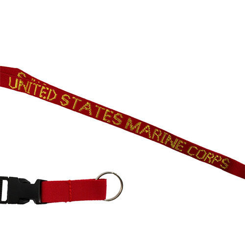 Marine Corps Key Lanyard - red with U.S. Marine Corp in gold letters