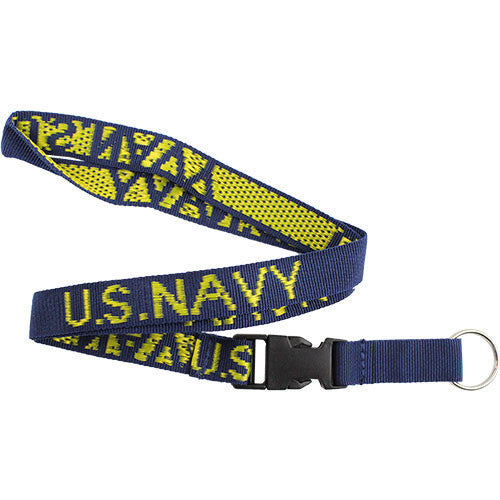 Navy Key Lanyard - blue with U.S. Navy in gold letters