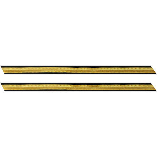 Army Service Stripe: Gold Embroidered on Blue - male, set of 1