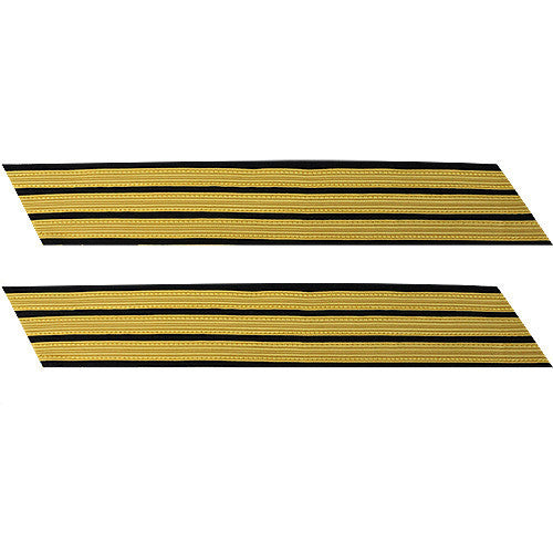 Army Service Stripe: Gold Embroidered on Blue - male, set of 3