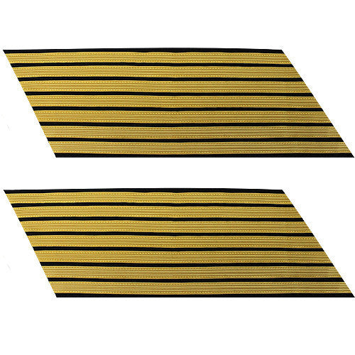 Army Service Stripe: Gold Embroidered on Blue - male, set of 7