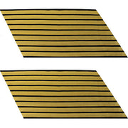 Army Service Stripe: Gold Embroidered on Blue - male, set of 9