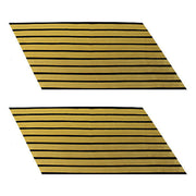 Army Service Stripe: Gold Embroidered on Blue - female, set of 9
