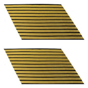 Army Service Stripe: Gold Embroidered on Blue - female, set of 11