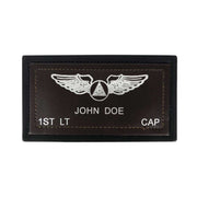 Civil Air Patrol Name Patch: Single Emblem - brown on black leather