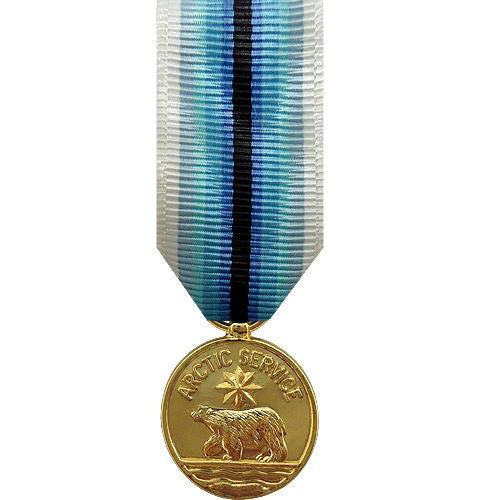 Miniature Medal- 24k Gold Plated: Coast Guard Arctic Service