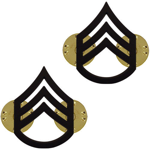 Army Chevron: Staff Sergeant - black metal