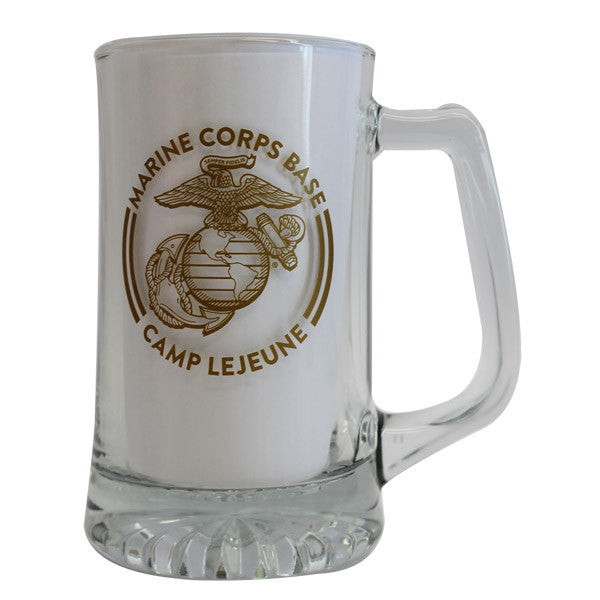 Marine Corps Glass Beer Mug: Camp Lejeune 25oz