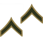 Marine Corps Chevron: Private First Class - PFC - green on khaki, male