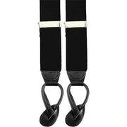 Air Force Suspenders with Leather Ends - black