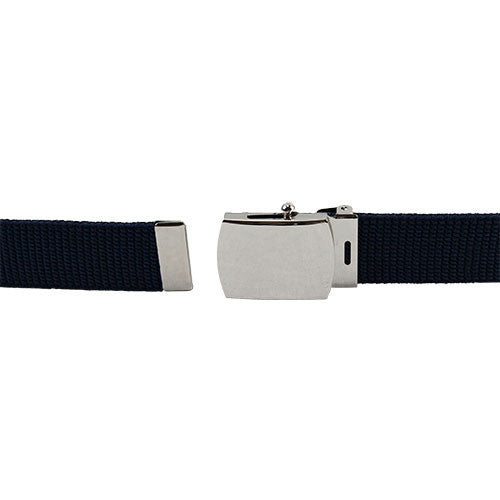USAF Blue Elastic Belt with Mirror Finish Buckle and Tip Standard