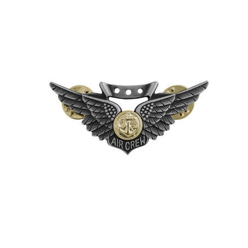 Badge: Combat Aircrew - miniature, oxidized
