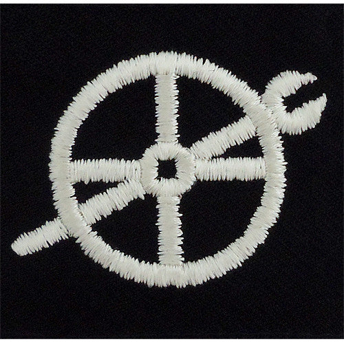 Navy Embroidered Badge: Fireman Apprentice - blue Serge