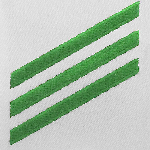 Navy E3 Rating Badge: Airman - green chevrons on white CNT