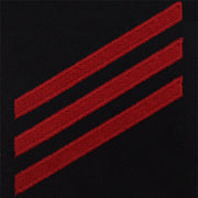 Navy E3 Rating Badge: Fireman - red chevrons on blue serge