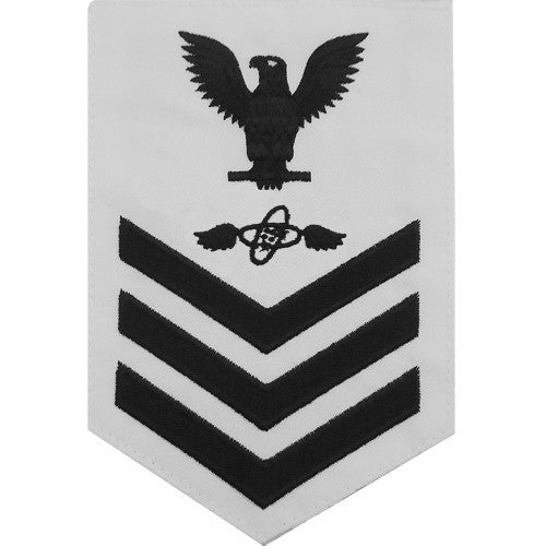 Navy E6 MALE Rating Badge: Aviation Electronics Technician - white