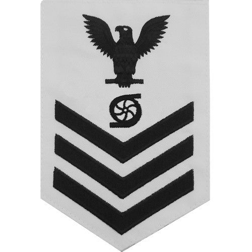 Navy E6 MALE Rating Badge: Gas Turbine System Technician - white