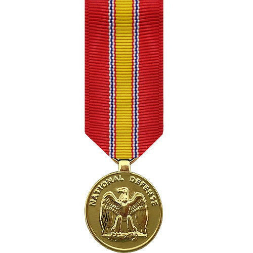 Miniature Medal- 24k Gold Plated: National Defense Service