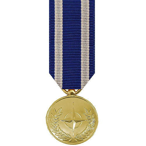 Miniature Medal: 24k Gold Plated NATO Non Article-5 Medal for Afghanistan