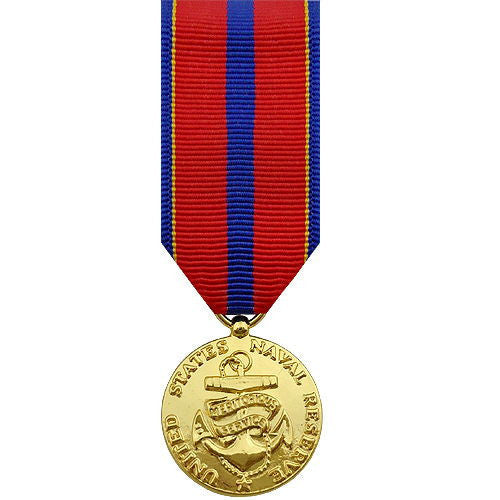 Miniature Medal- 24k Gold Plated: Navy Reserve Meritorious Service