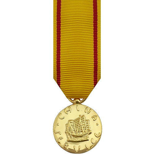 Miniature Medal- 24k Gold Plated: China Service Navy