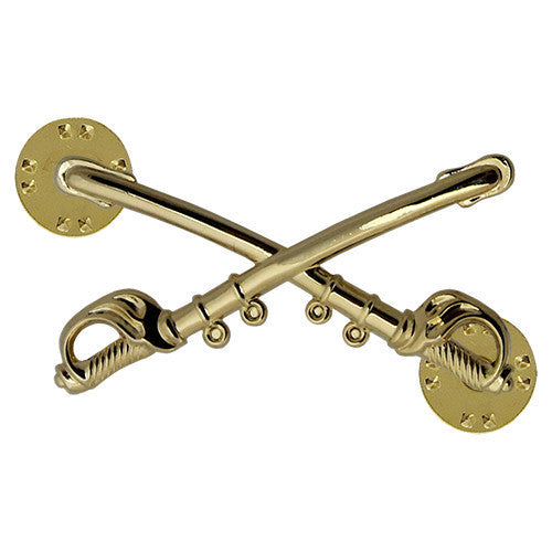 Army Officer Branch of Service Collar Device: Cavalry - 22k gold plated