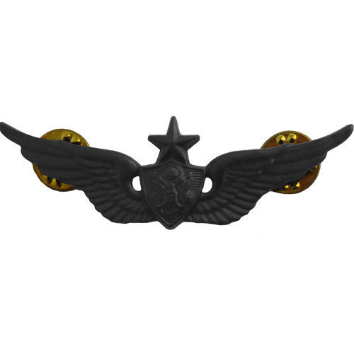 Army Badge: Senior Aircraft Crewman Aircrew - regulation size, black metal