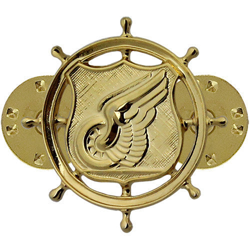Army Officer Branch of Service Collar Device: Transportation - 22k gold plated