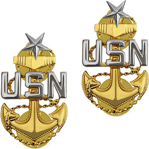 Navy Collar Device: E8 Chief Petty Officer: Senior - clutch back